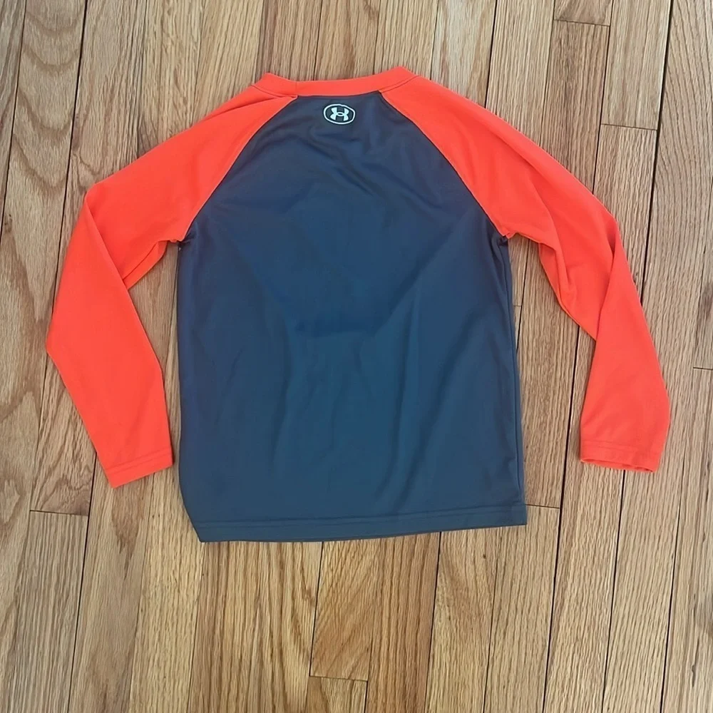 Under Armour Kids Shirt - Orange and Gray baseball theme